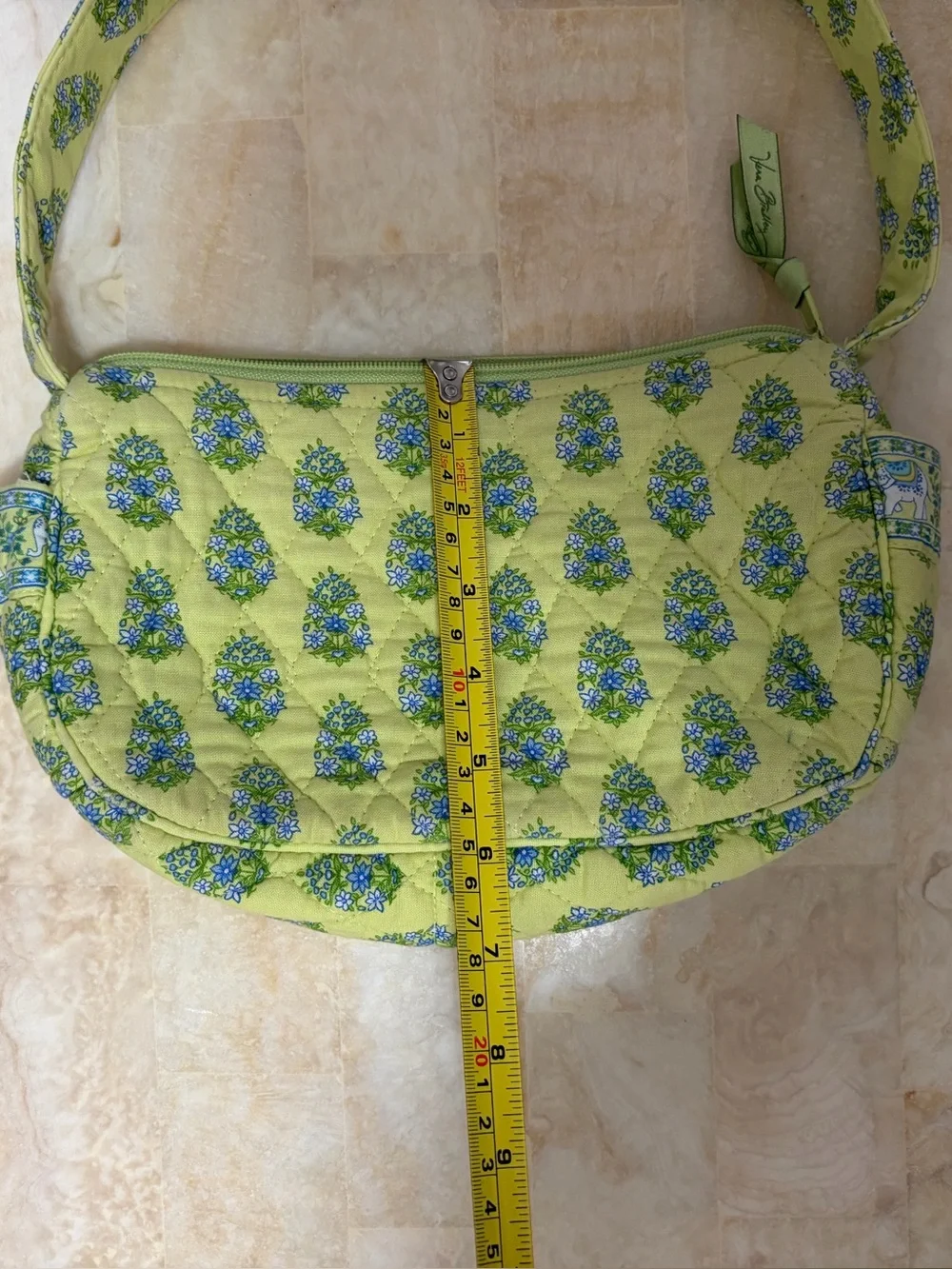 Vera Bradley Citrus Elephant Quilted Shoulder Bag & Matching Wallet Set